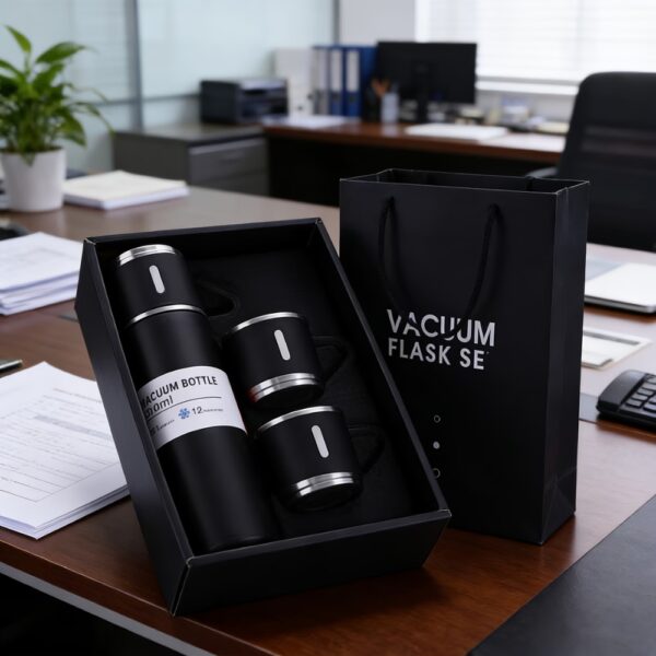 Vacuum Three Lids Thermal Cup Set