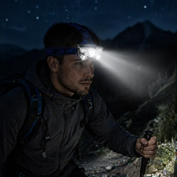 Portable 5LED headlight, rechargeable & convenient, 1 unit