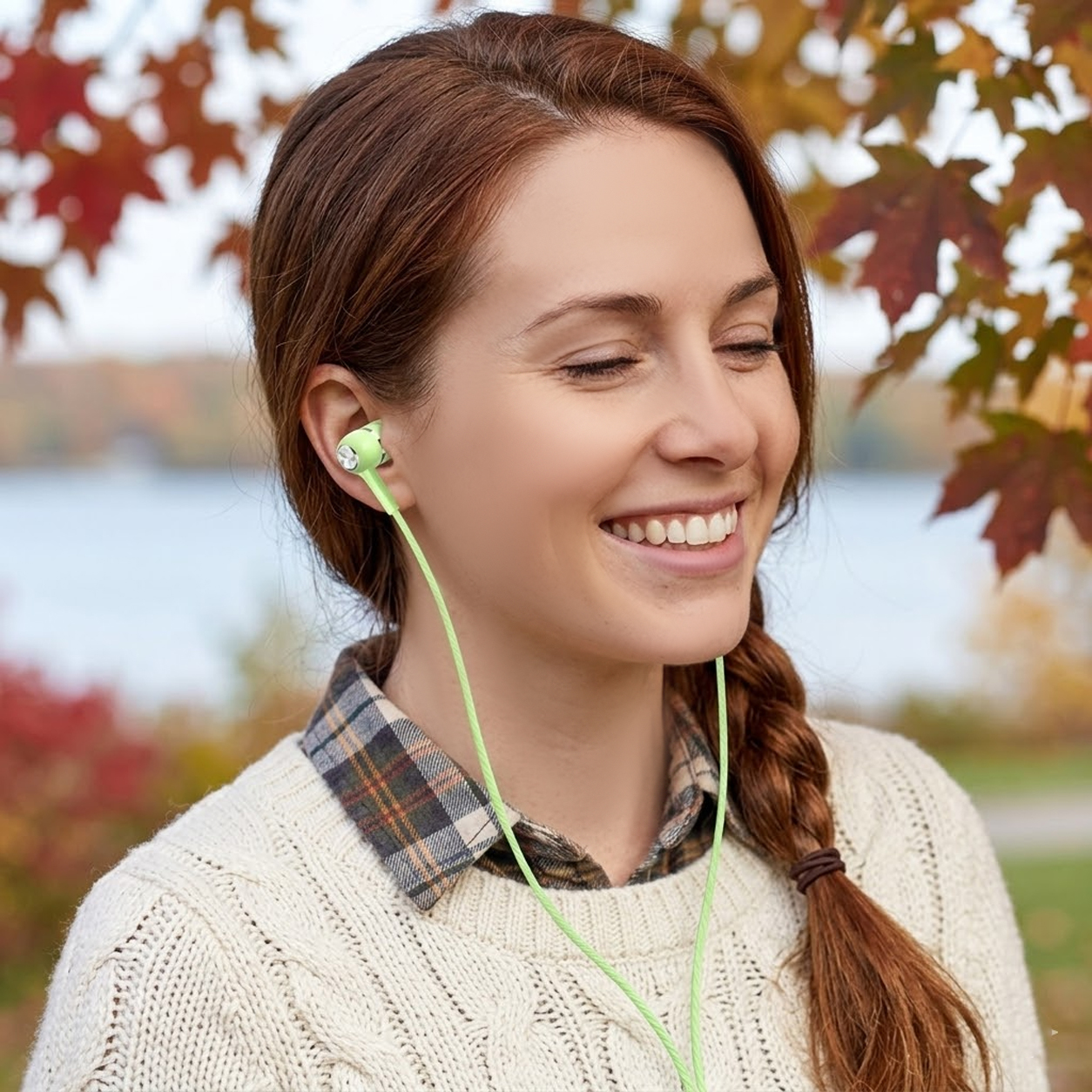 Noise-canceling In-Ear headphones with microphone & powerful bass, 4 pack