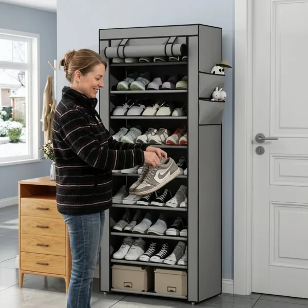 5/8/10 layer shoe rack with non-woven fabric cover, 1 unit