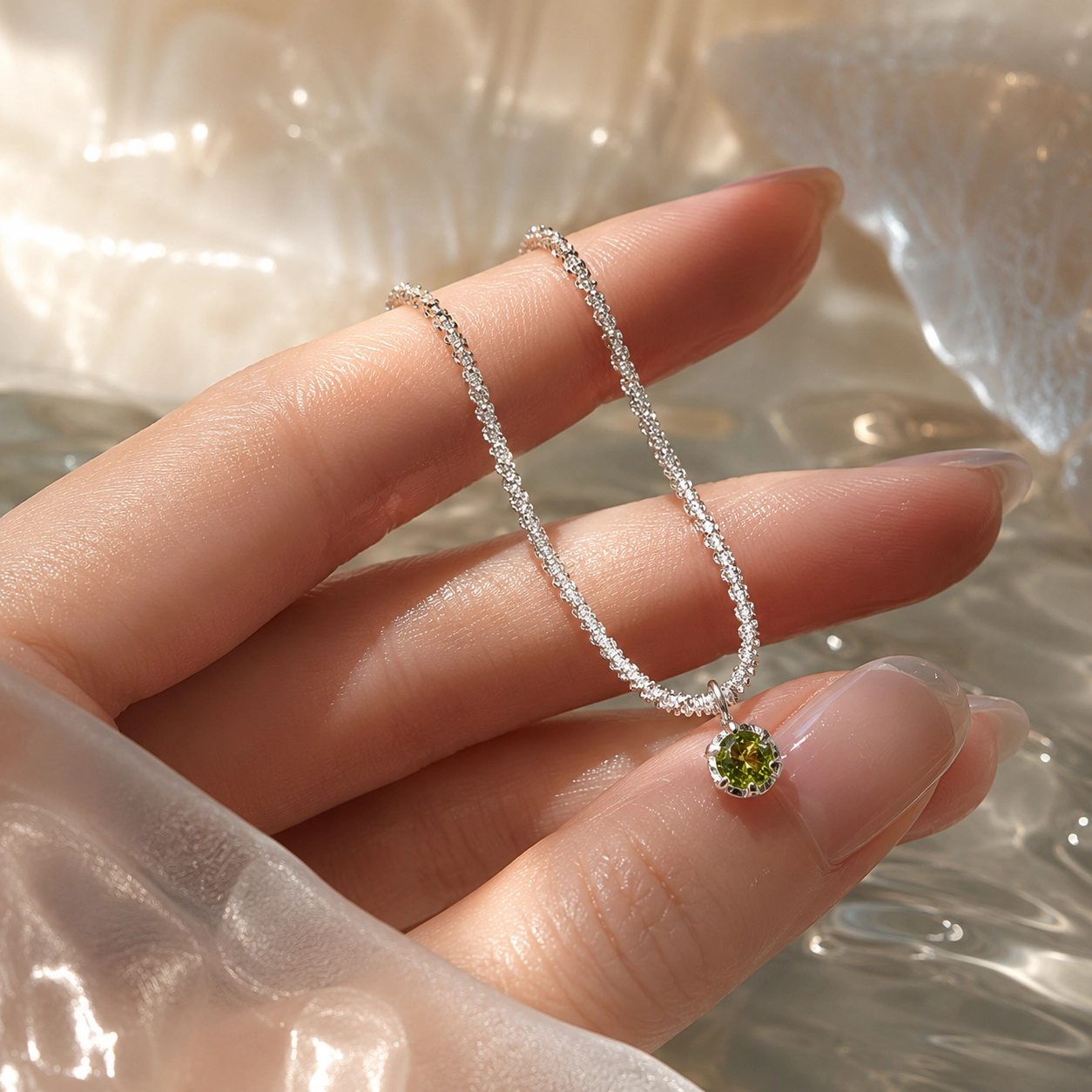 925 silver plated hypoallergenic necklace, 1 unit