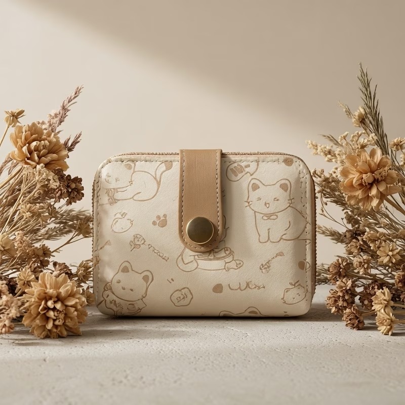 Women’s Cute Cat Print Short Wallet