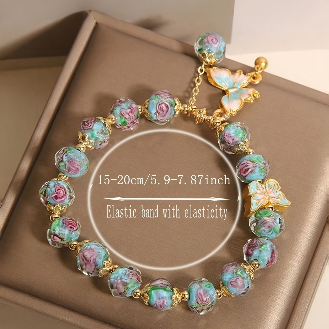 Bohemian Glass Bead Butterfly Bracelet