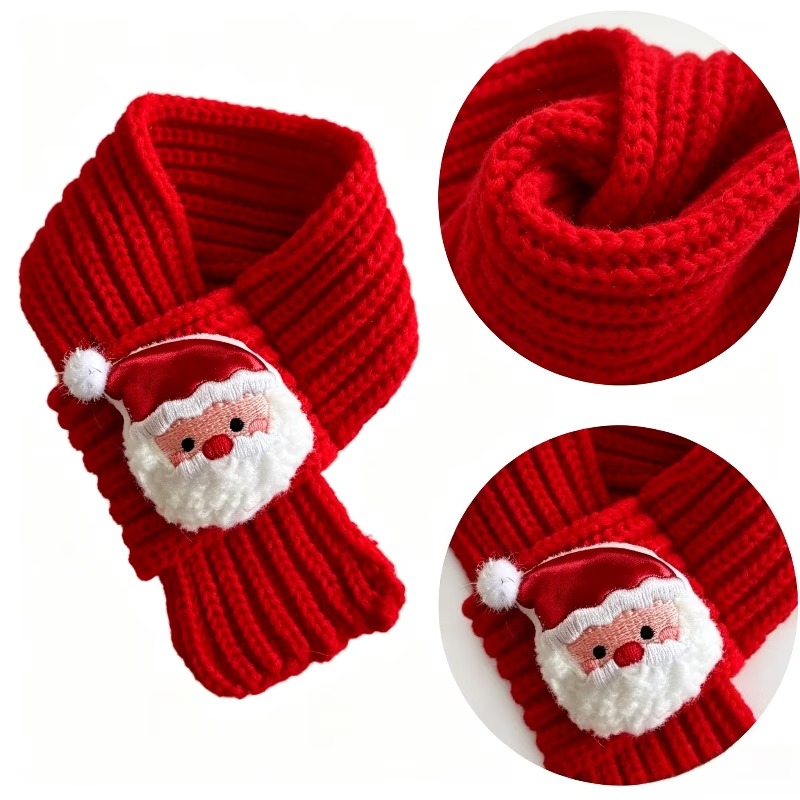 Christmas Pet Santa Scarf for Cats & Small Dogs