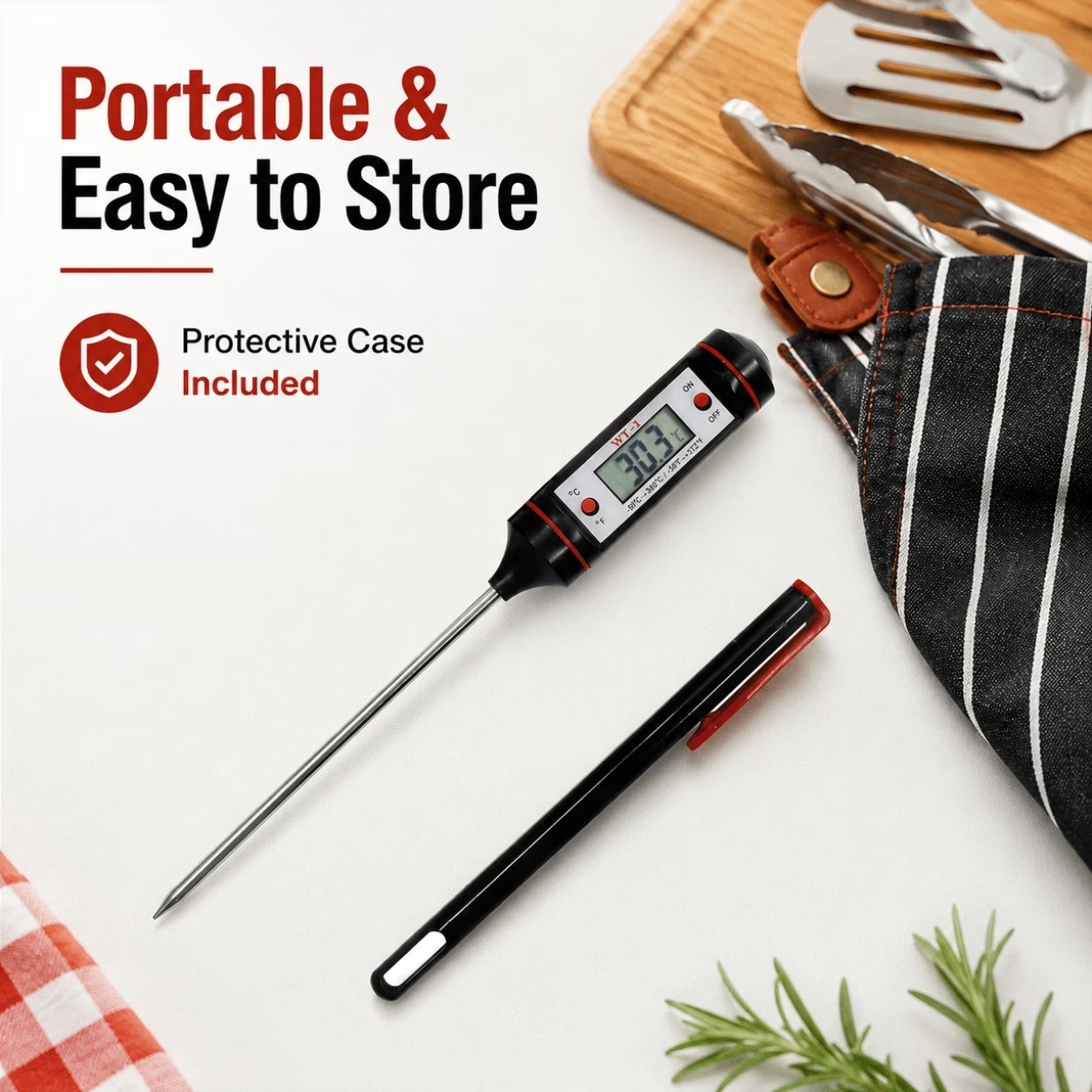 Instant Read Digital Meat Thermometer with Protective Case - Image 8