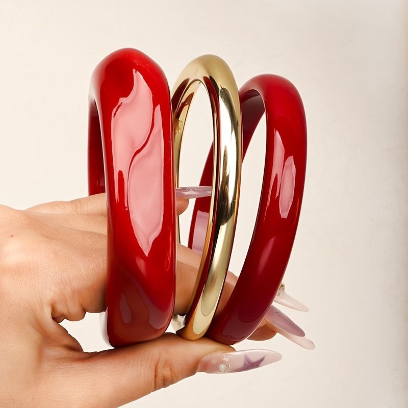 3-Piece Women’s Resin Bangle Bracelet Set