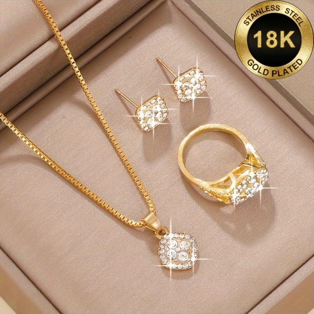 18K Gold-Plated Stainless Steel Jewelry Set