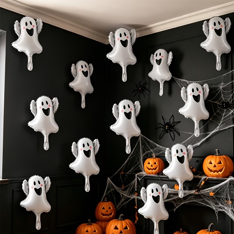 10-Pack Cute Ghost Foil Balloons - Image 7