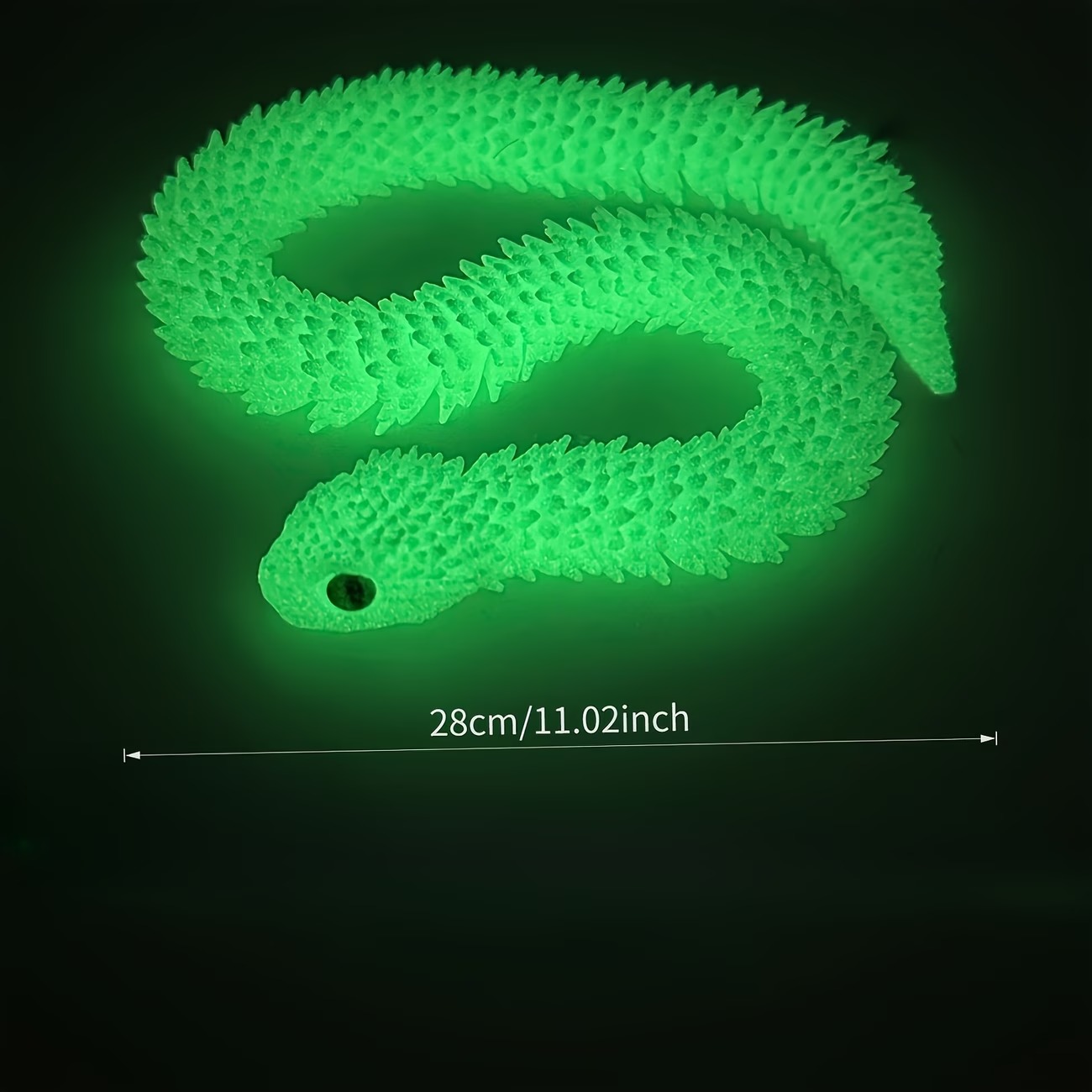 2-Pack Glow-in-the-Dark Flexible Snake Ornaments - Image 3
