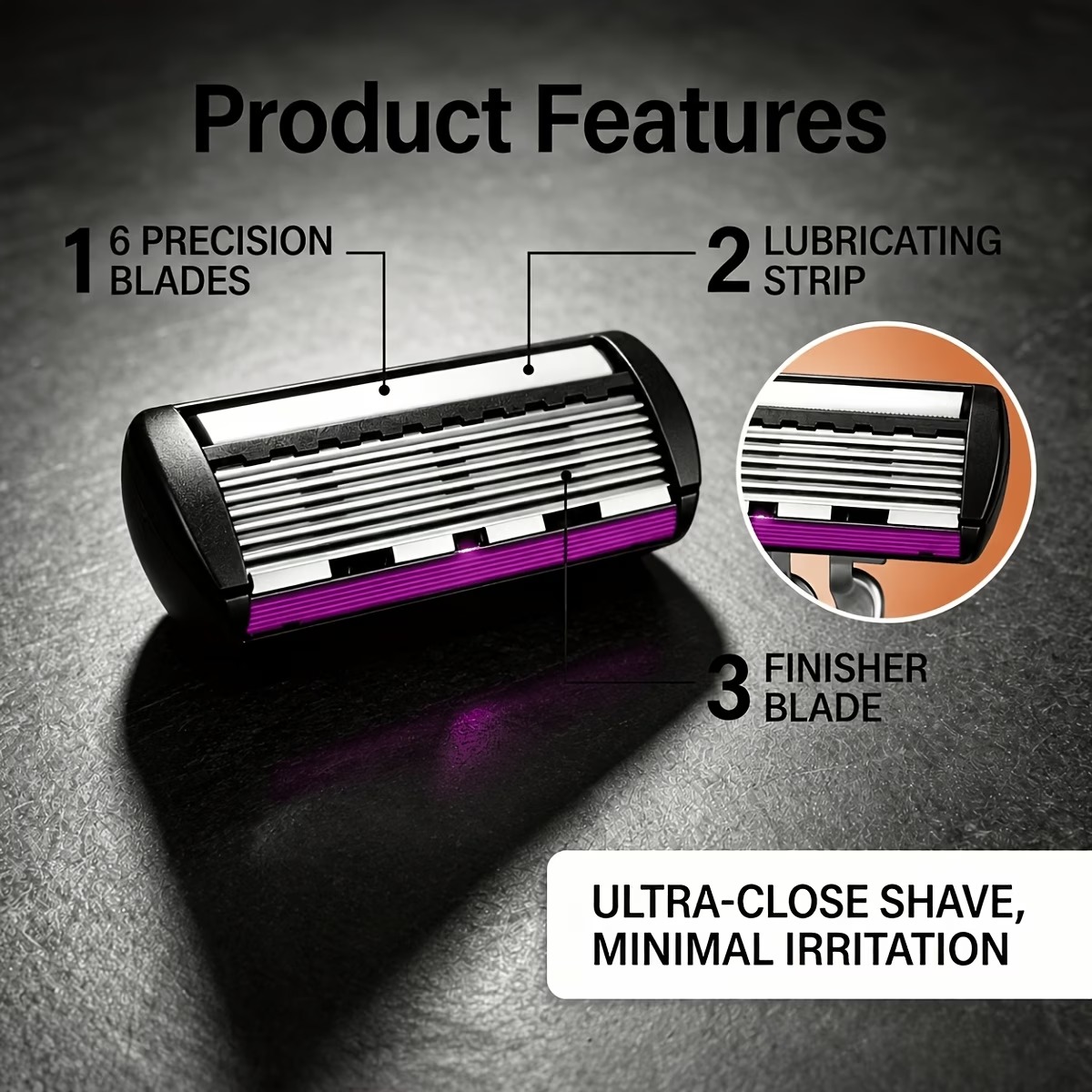 2-Handle 6-Blade Manual Razor Shaving Set - Image 4