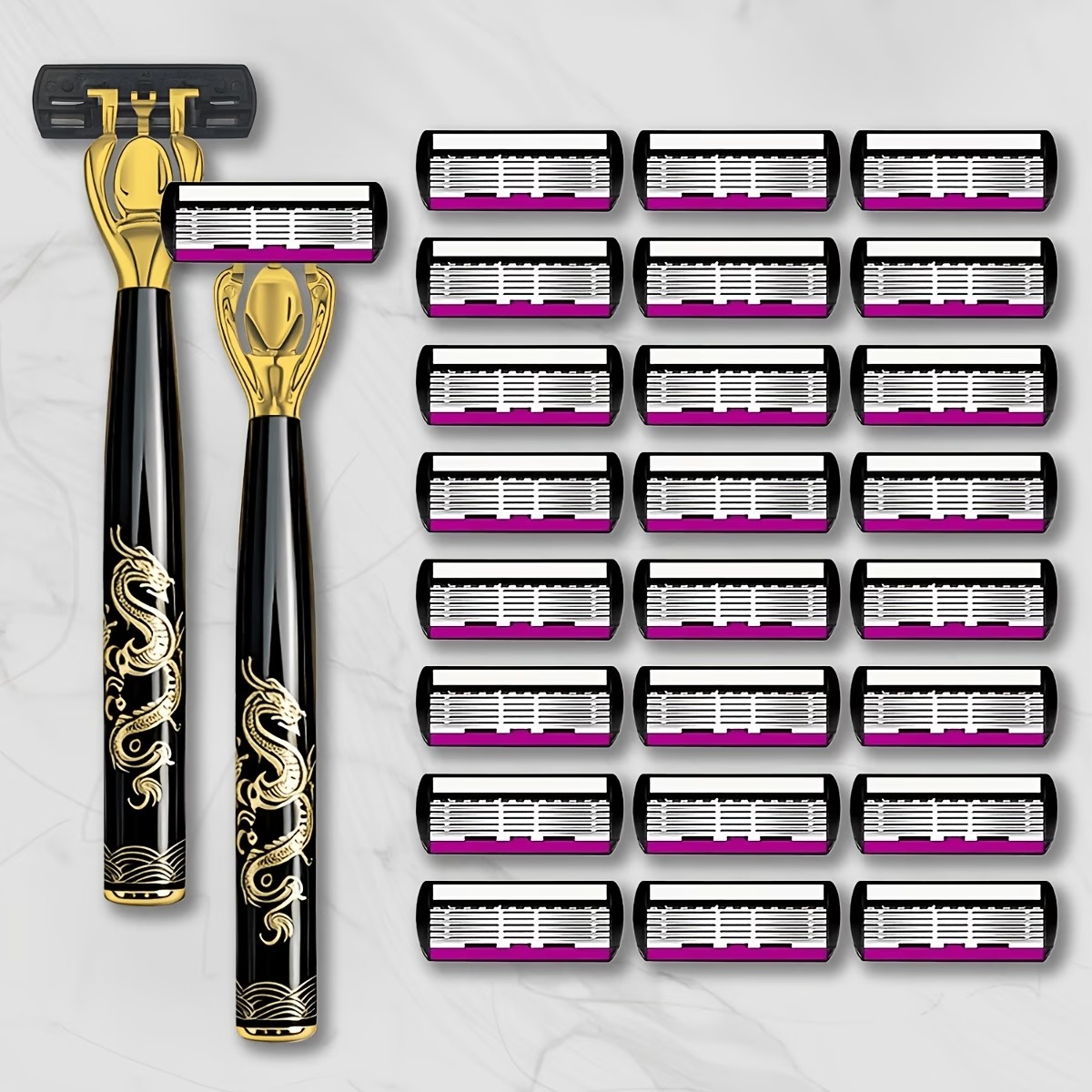 2-Handle 6-Blade Manual Razor Shaving Set - Image 8