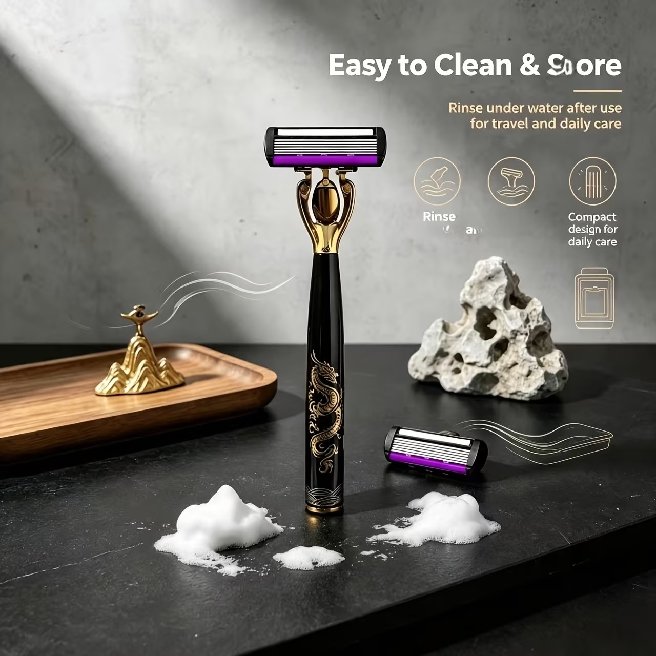2-Handle 6-Blade Manual Razor Shaving Set - Image 10