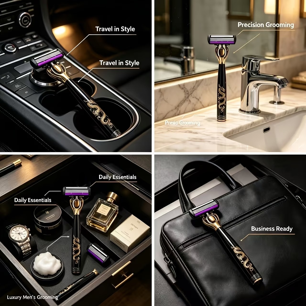 2-Handle 6-Blade Manual Razor Shaving Set - Image 11
