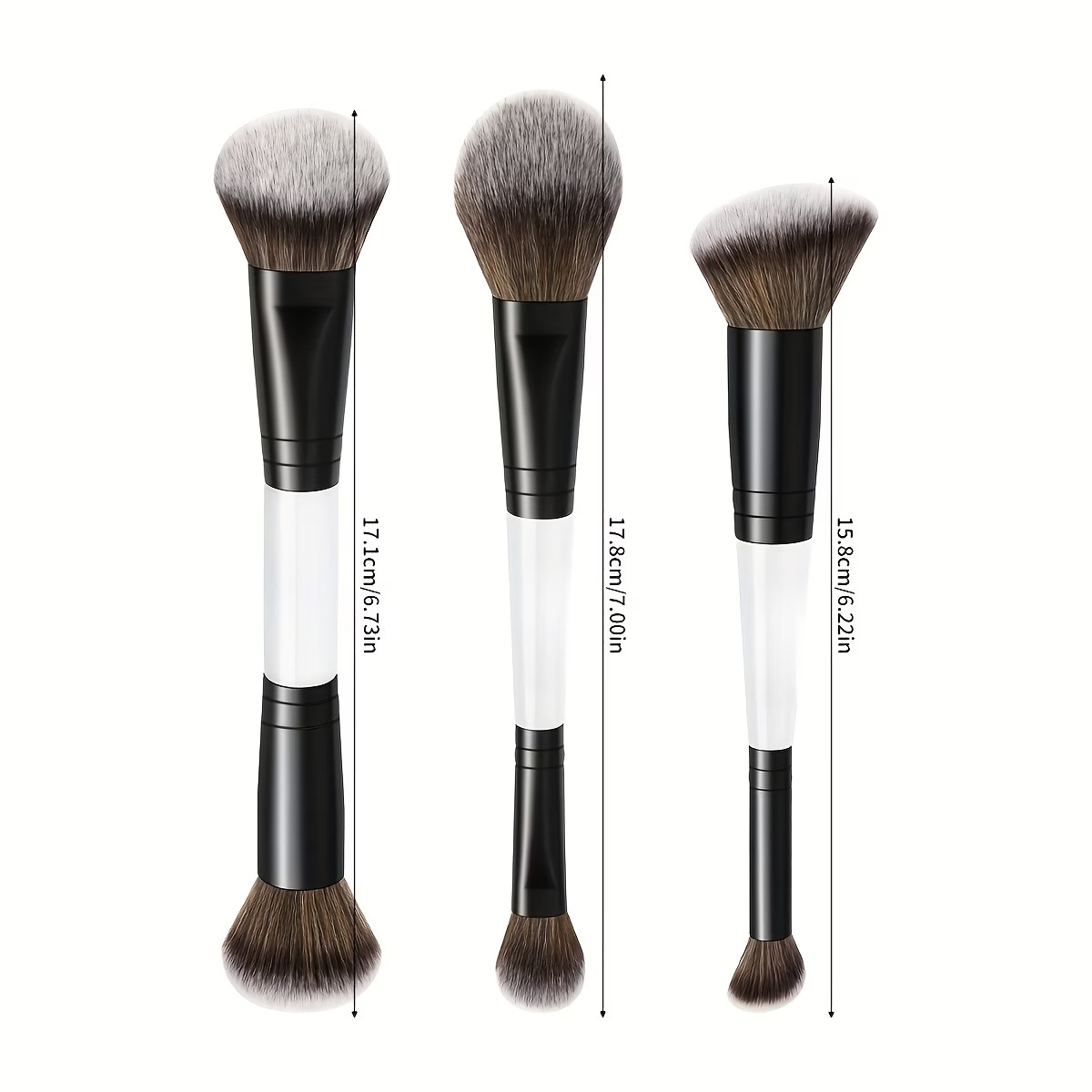 3-Piece Double-Ended Makeup Brush Set - Image 5