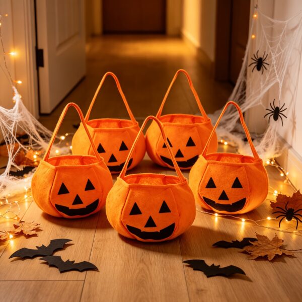 8-Piece Large Halloween Pumpkin Treat Bags