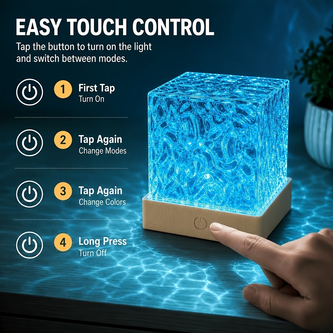16-Color Aurora Water Ripple LED Projection Lamp - Image 6