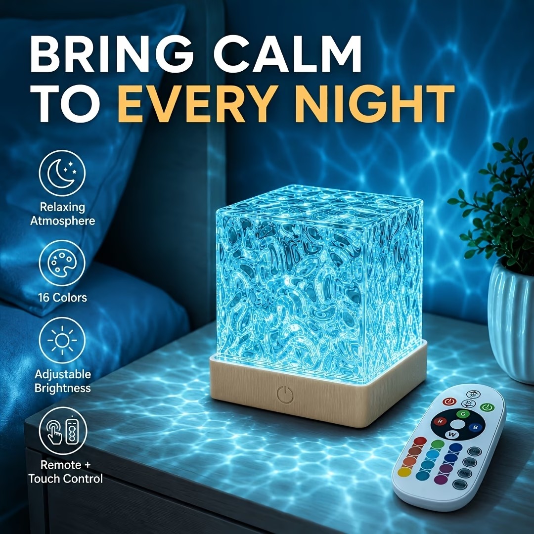 16-Color Aurora Water Ripple LED Projection Lamp - Image 7