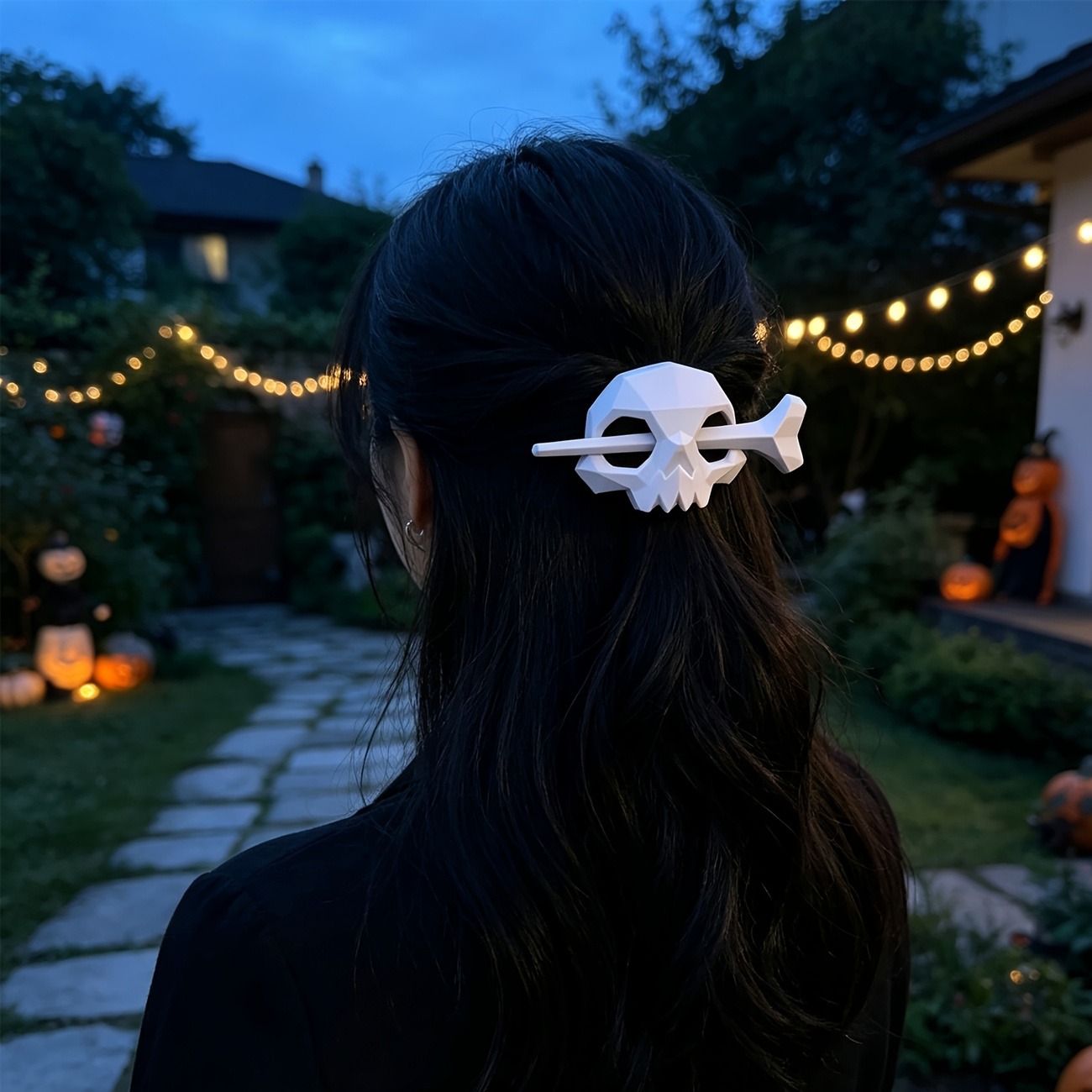 Gothic Skull Hair Clip – Punk Halloween Hair Accessory - Image 7