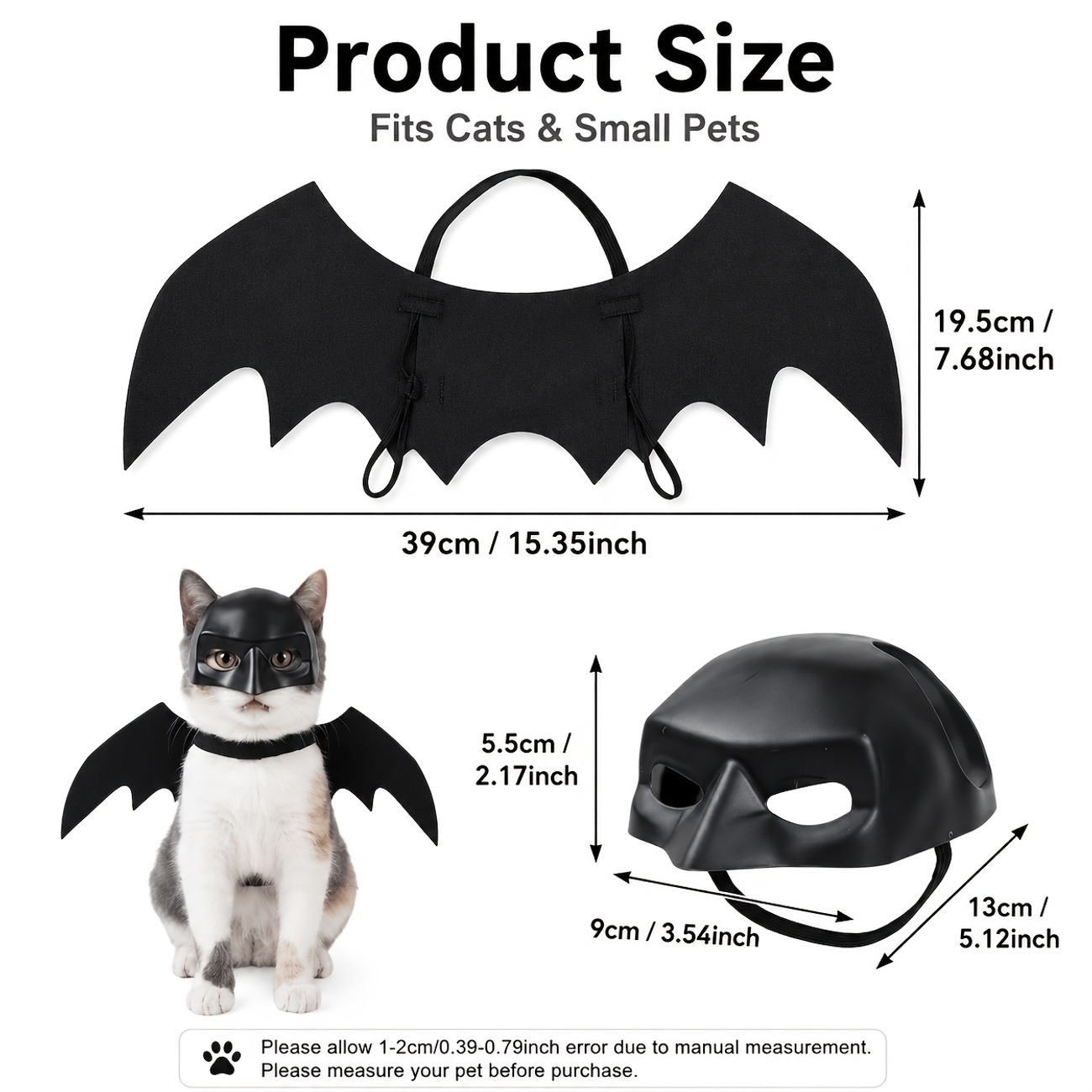 2-Piece Bat Costume Set for Cats & Small Dogs - Image 5