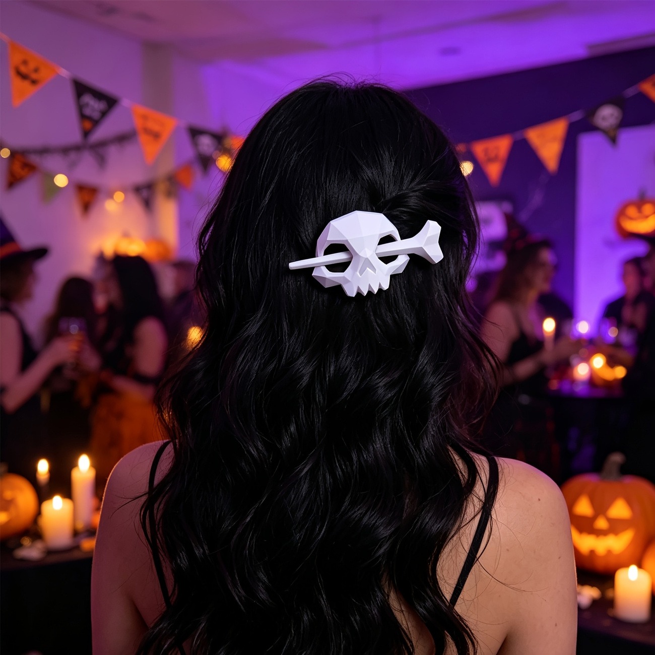 Gothic Skull Hair Clip – Punk Halloween Hair Accessory - Image 8