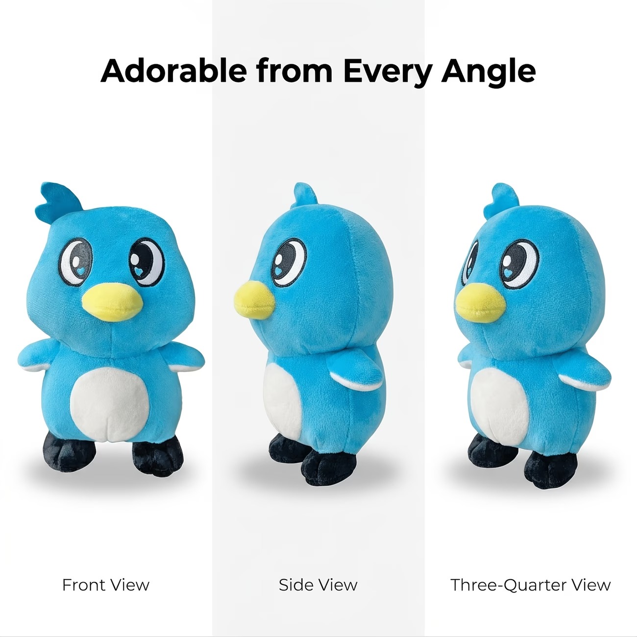 Blue Cartoon Penguin Plush Toy – 25 cm - Image 3
