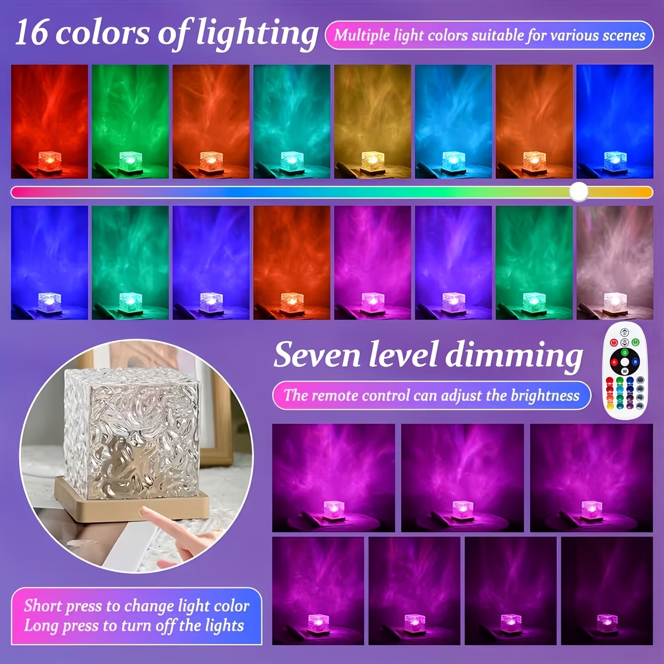 16-Color Aurora Water Ripple LED Projection Lamp - Image 11