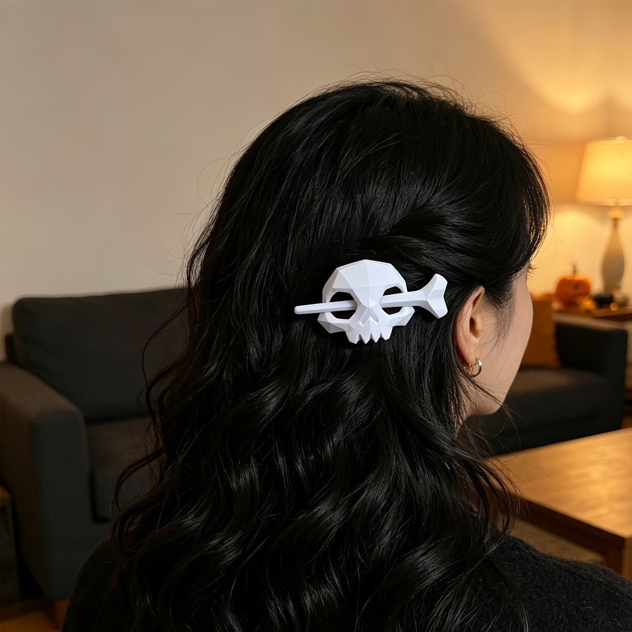 Gothic Skull Hair Clip – Punk Halloween Hair Accessory