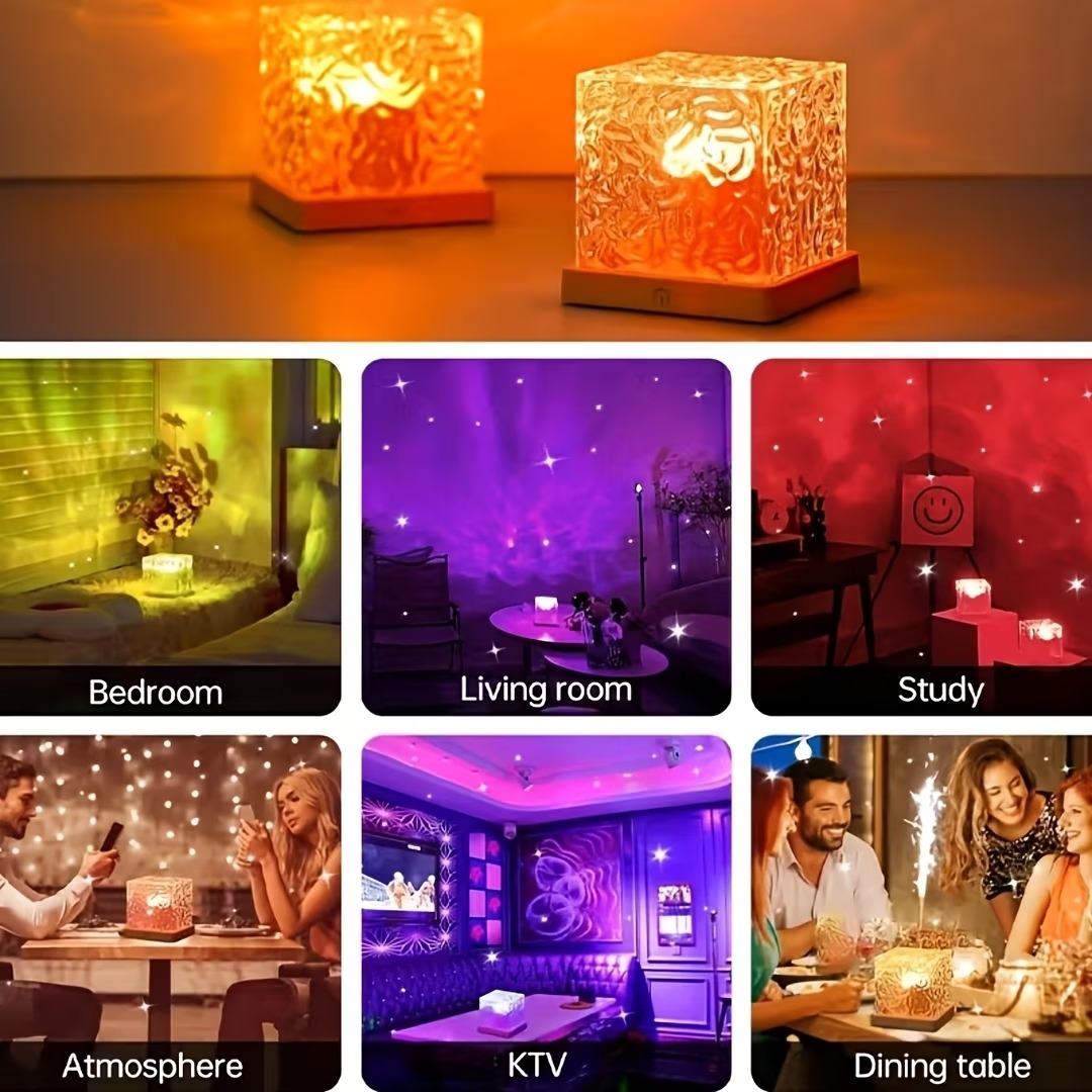 16-Color Aurora Water Ripple LED Projection Lamp - Image 12