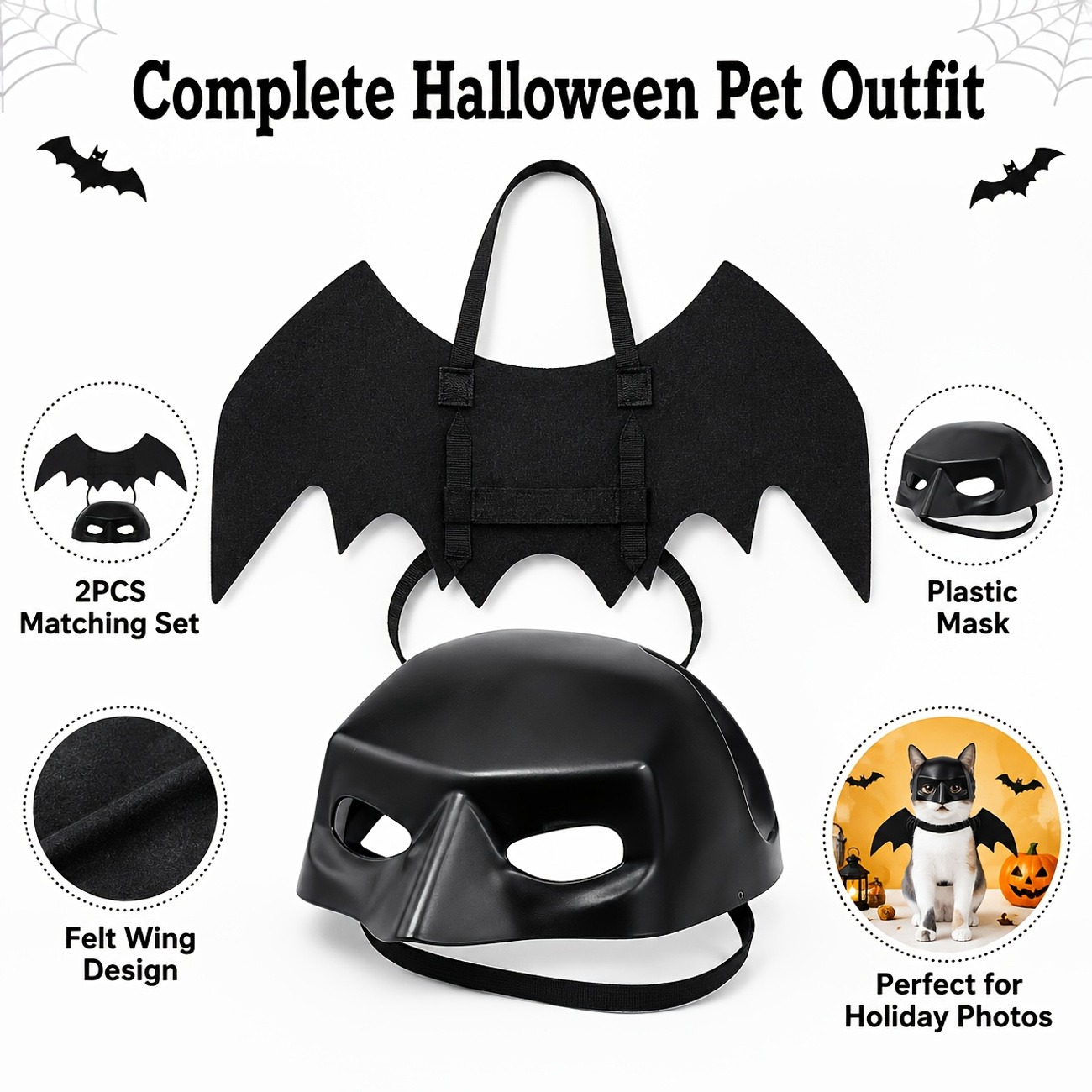 2-Piece Bat Costume Set for Cats & Small Dogs - Image 8