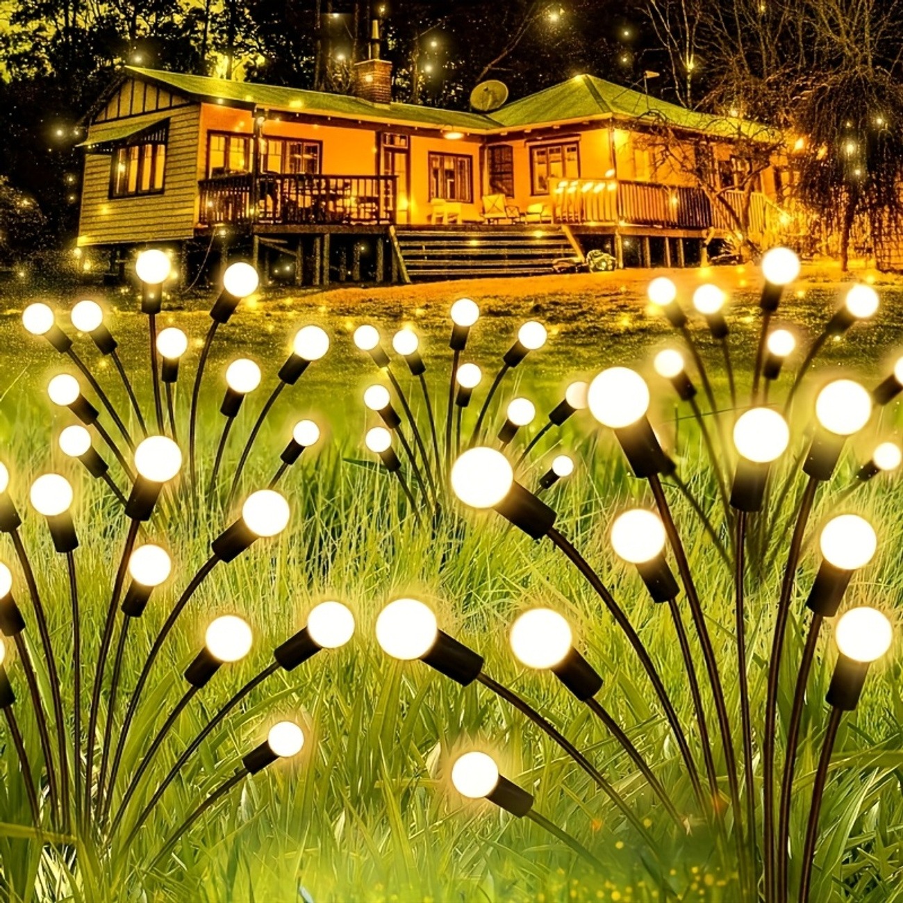Solar Firefly Garden Lights with 6 LED Heads