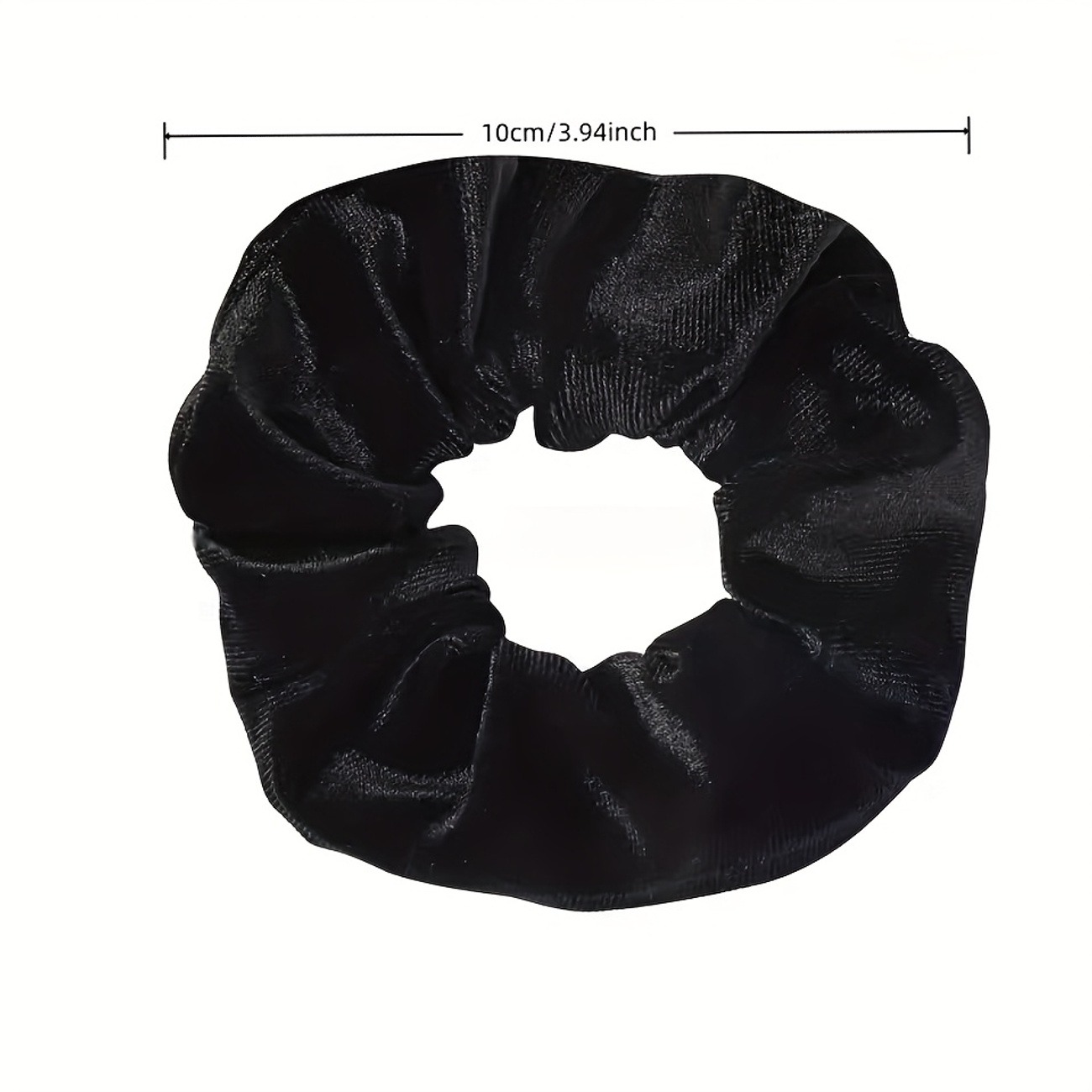 Velvet Hair Scrunchie with Zipper Pocket – Black Elastic Hair Tie - Image 7