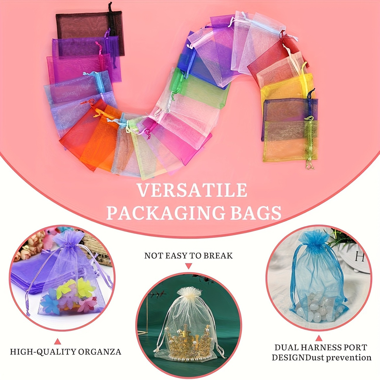 50PCS Organza Drawstring Gift Bags - Image 6