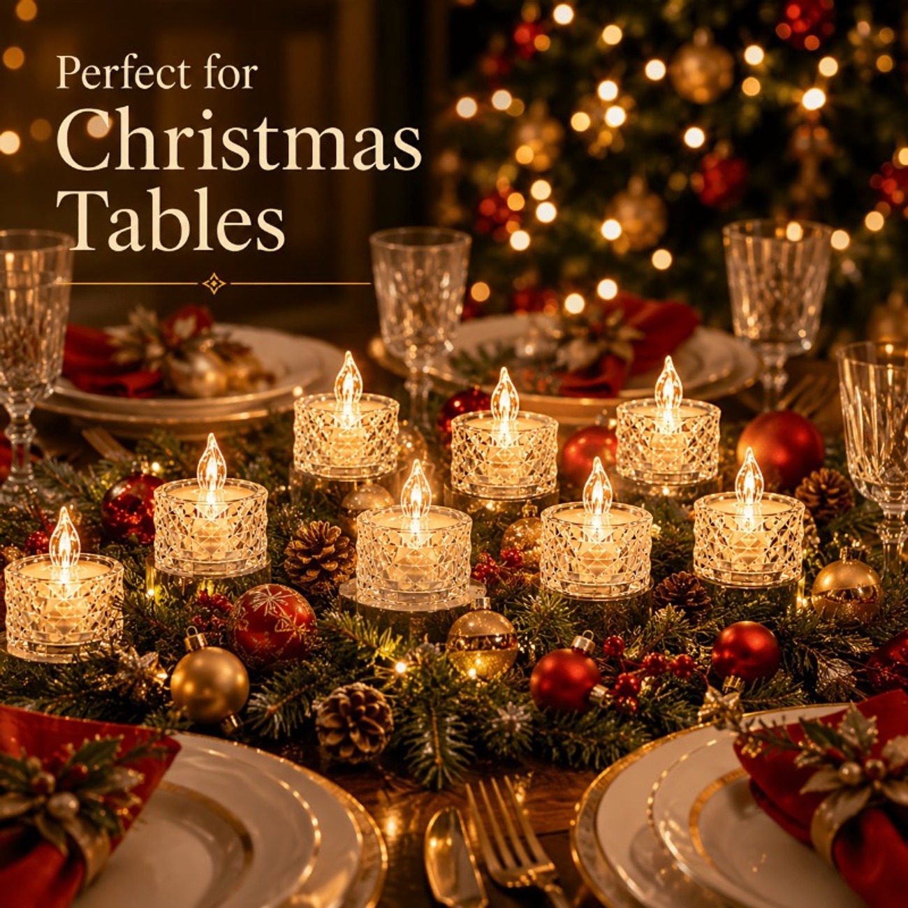 12-Pack Crystal Flameless LED Candle Lights - Image 3
