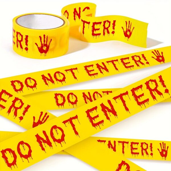 Halloween Caution Tape – 25m Blood Handprint Warning Tape