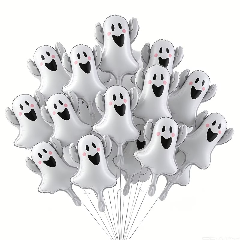 10-Pack Cute Ghost Foil Balloons - Image 4