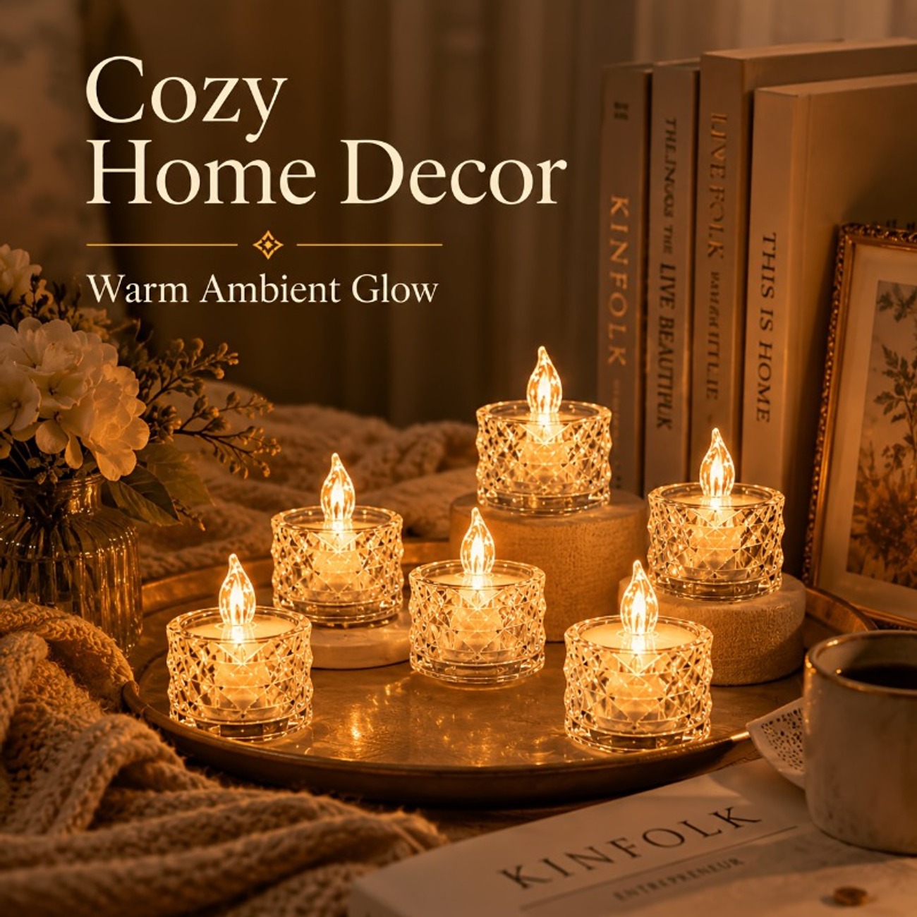 12-Pack Crystal Flameless LED Candle Lights - Image 5