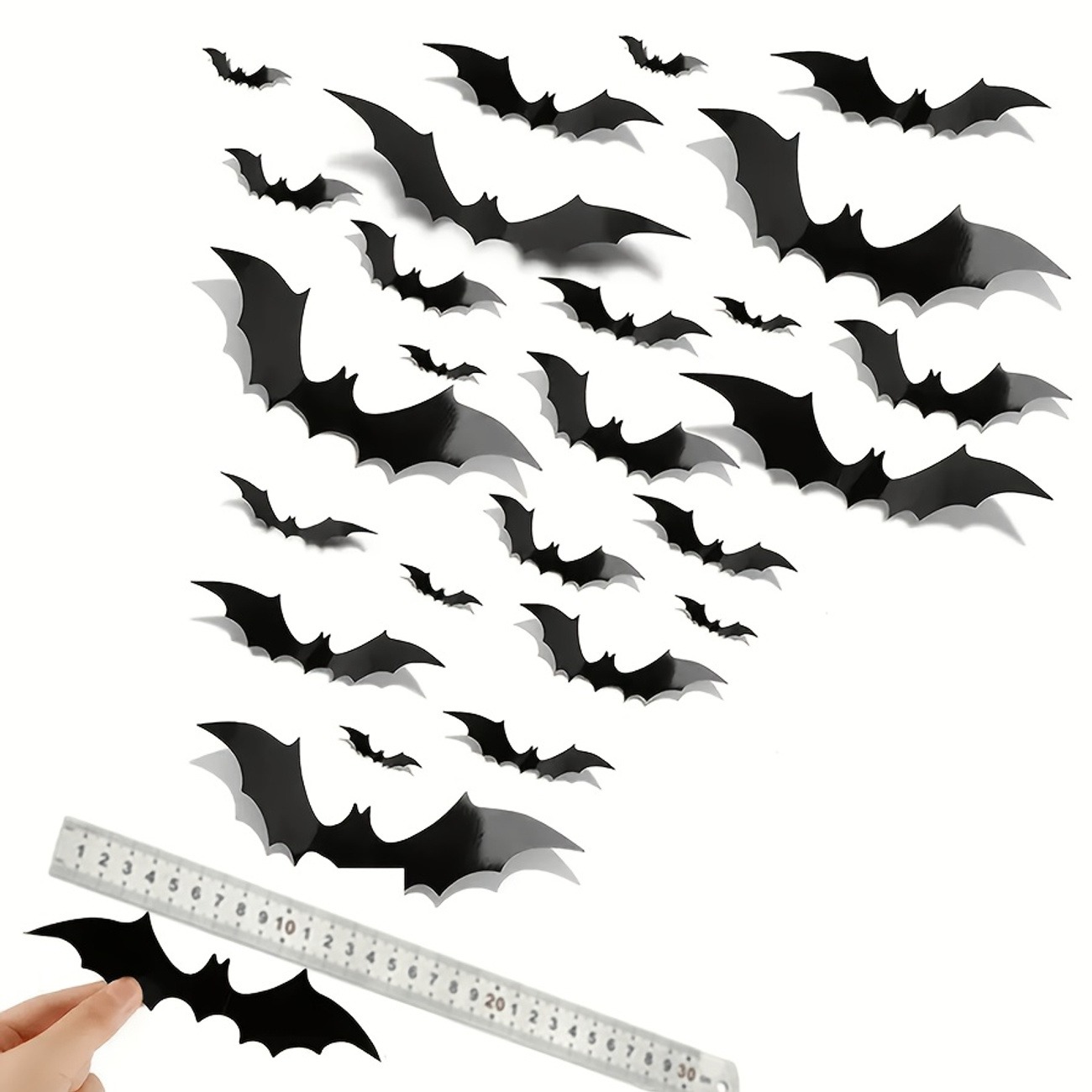 3D Black Bat Halloween Wall Decorations – 48/240pcs Set - Image 5