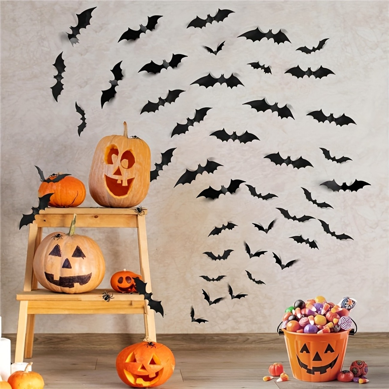 3D Black Bat Halloween Wall Decorations – 48/240pcs Set - Image 6