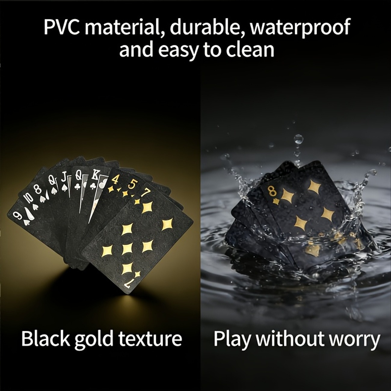 Black Flexible Playing Cards with Box