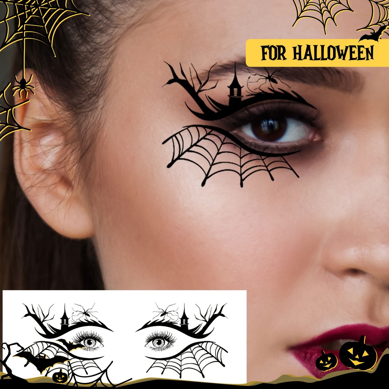 10PCS Halloween Eye Temporary Tattoo Stickers - Image 9