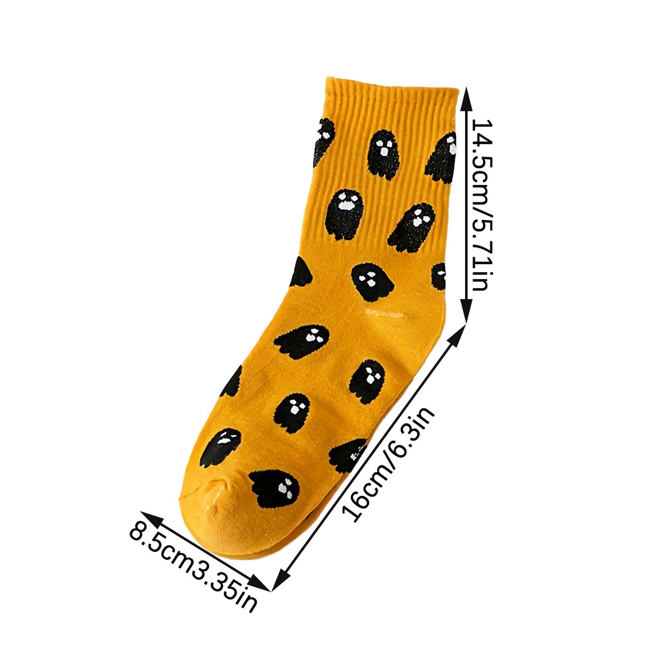 6-Pair Halloween Ghost Socks – Unisex Crew Socks