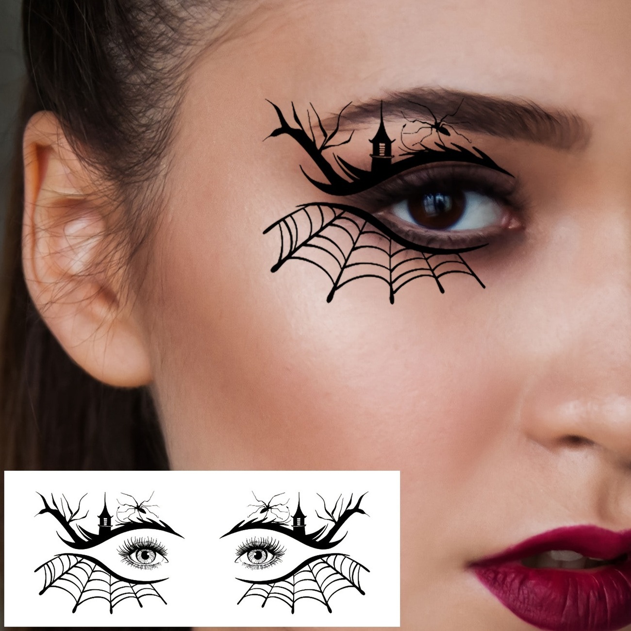 10PCS Halloween Eye Temporary Tattoo Stickers