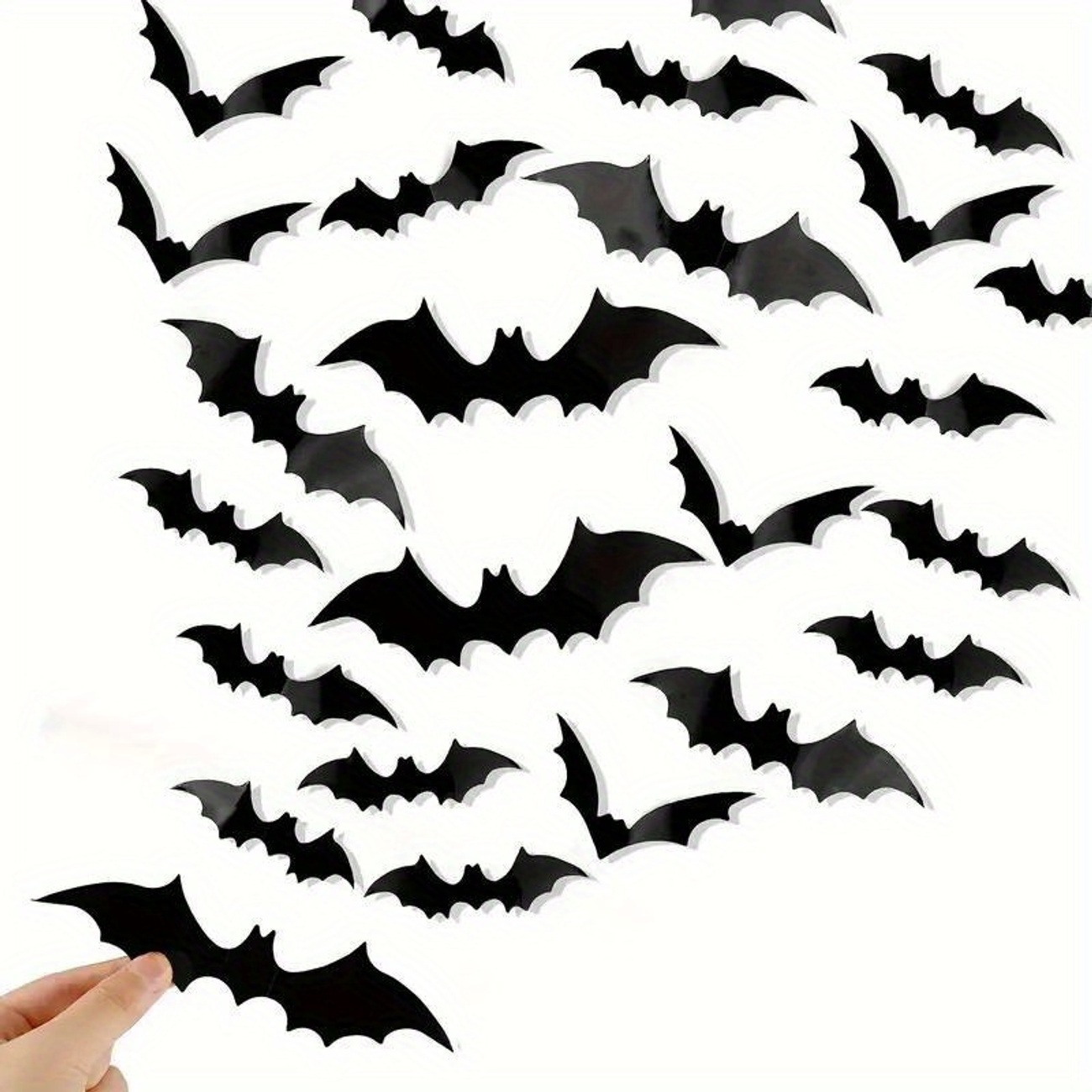 3D Black Bat Halloween Wall Decorations – 48/240pcs Set