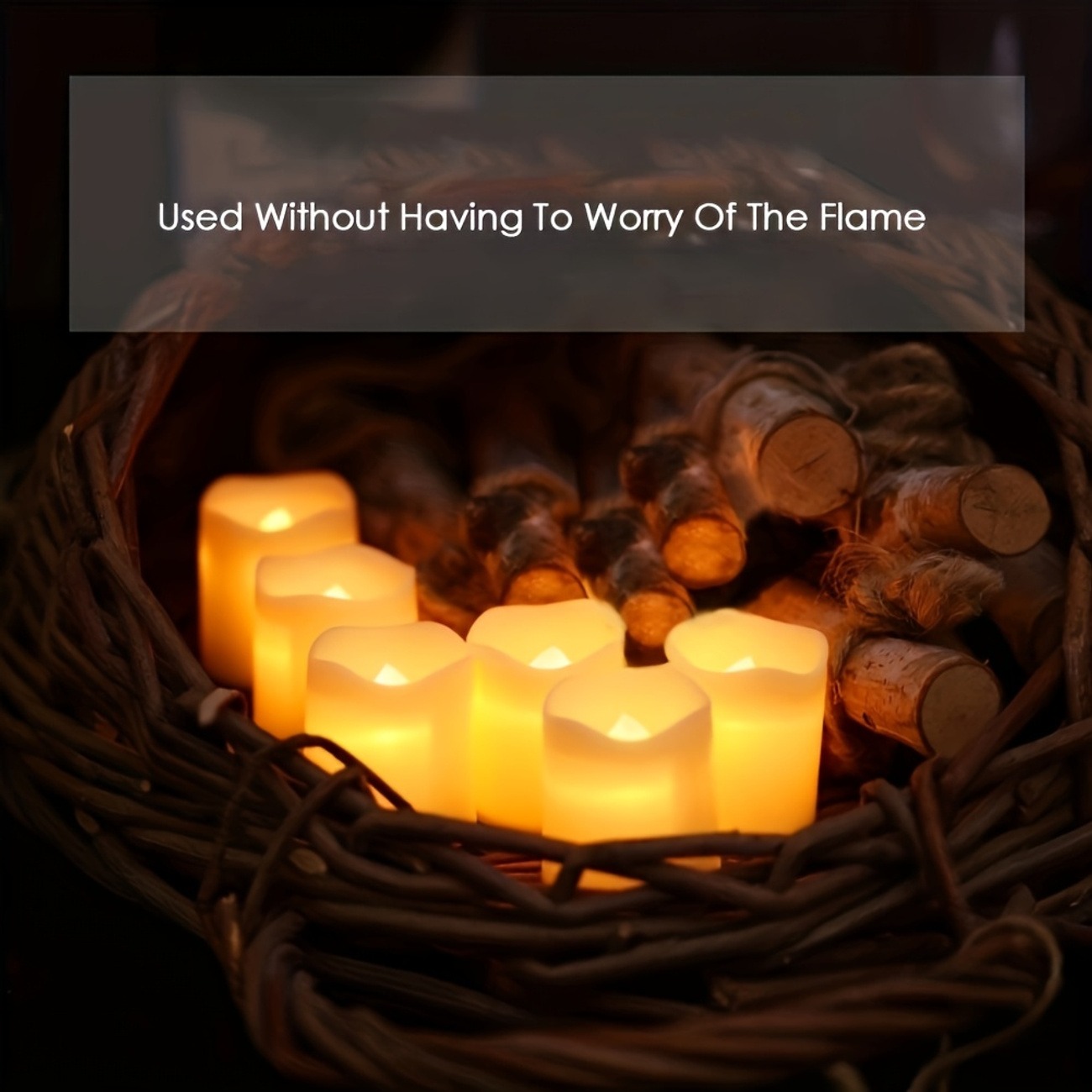 24PCS Warm White Flameless LED Tea Light Candles - Image 3