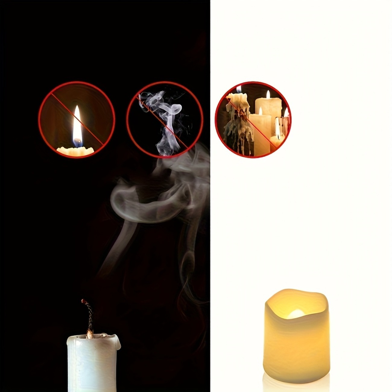 24PCS Warm White Flameless LED Tea Light Candles - Image 5