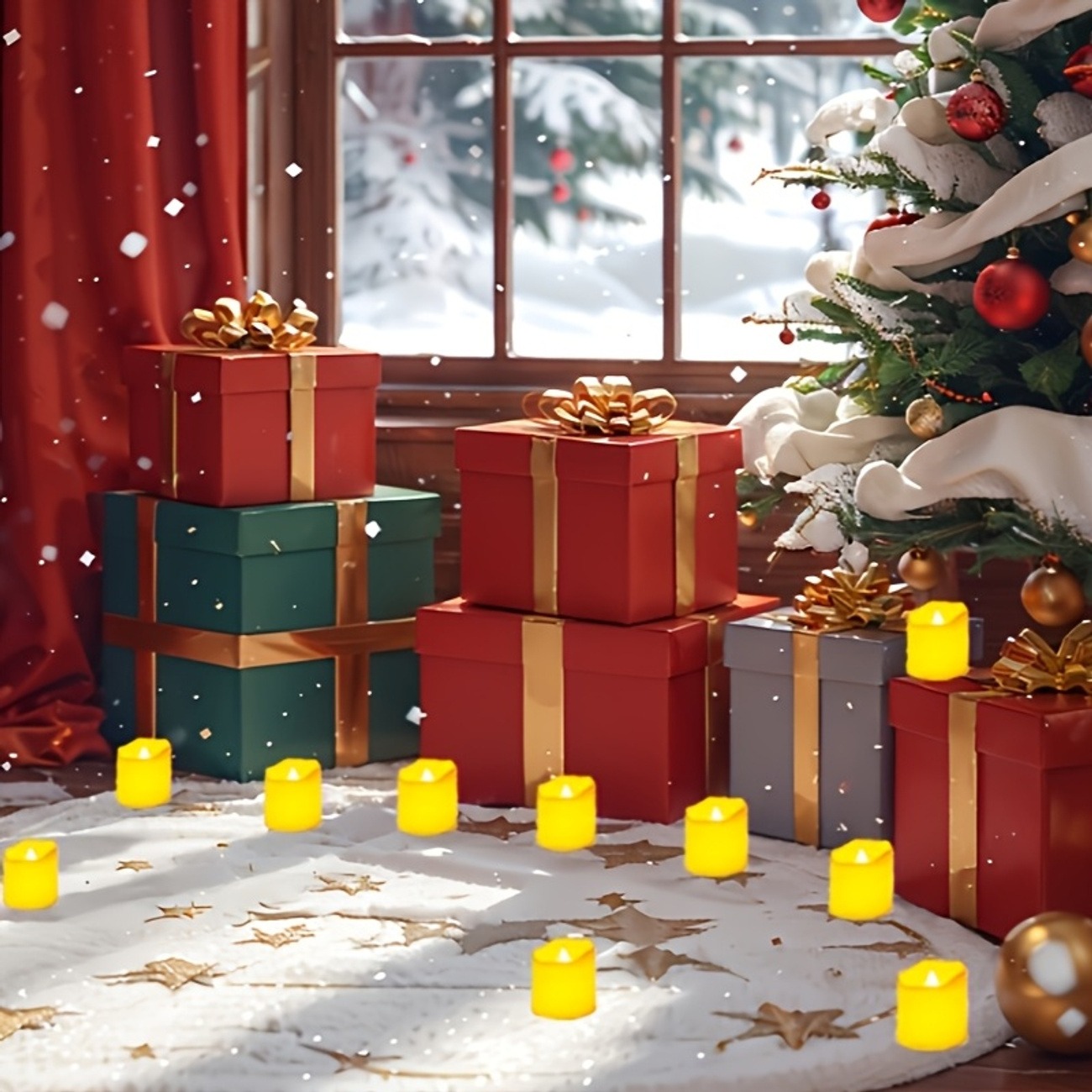24PCS Warm White Flameless LED Tea Light Candles - Image 9