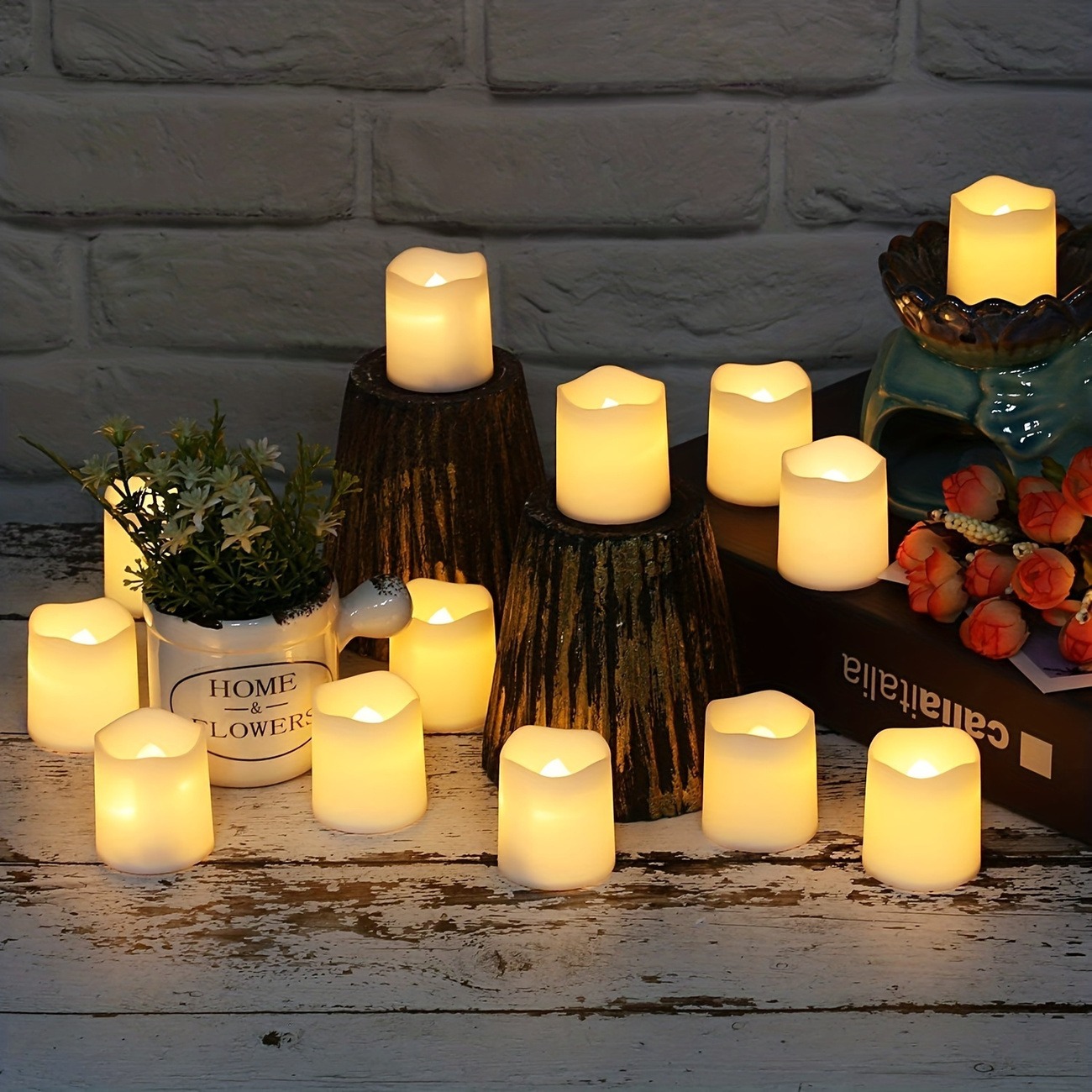 24PCS Warm White Flameless LED Tea Light Candles