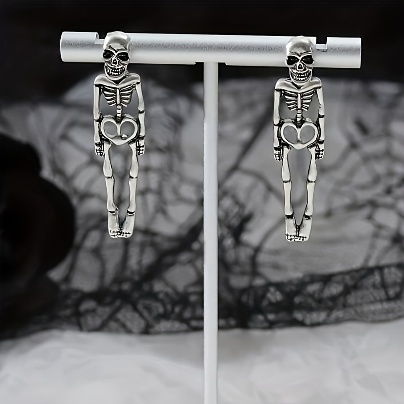 Halloween Skull Skeleton Drop Earrings – 1 Pair