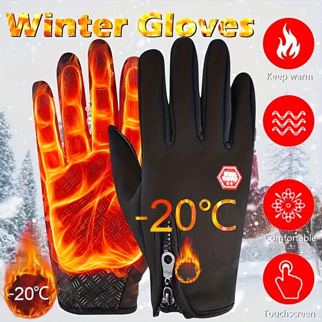 Unisex Winter Touchscreen Thermal Gloves