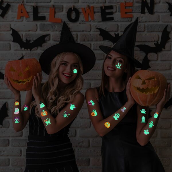 216-Piece Glow-in-the-Dark Halloween Temporary Tattoos